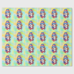 4. Juli Hund Sublimation-66361 Geschenkpapier