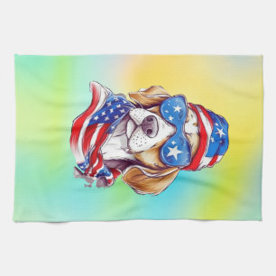 4. Juli Hund Sublimation-66361 Geschirrtuch