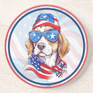 4. Juli Hund Sublimation-66361 Getränkeuntersetzer