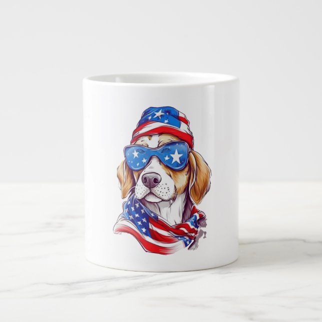 4. Juli Hund Sublimation-66361 Jumbo-Tasse (Vorderseite)