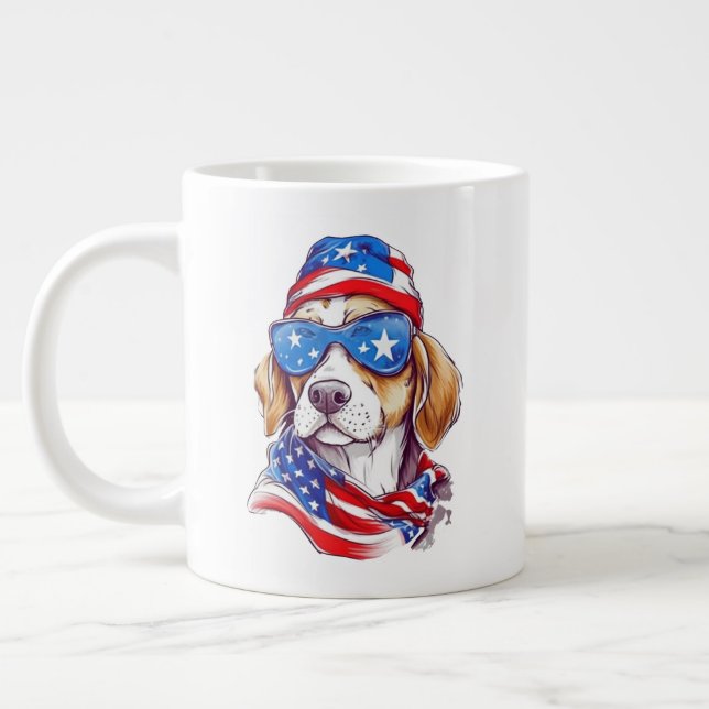4. Juli Hund Sublimation-66361 Jumbo-Tasse (Links)