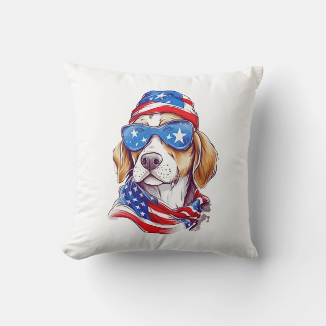 4. Juli Hund Sublimation-66361 Kissen (Vorderseite)
