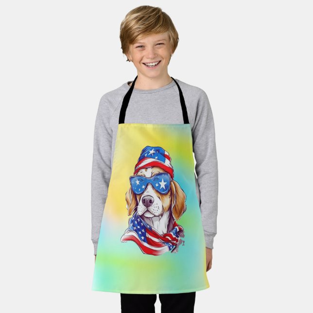 4. Juli Hund Sublimation-66361 Schürze (Getragen)