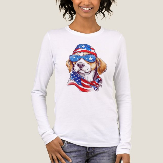 4. Juli Hund Sublimation-66361 Tri-Blend Shirt (Vorderseite)