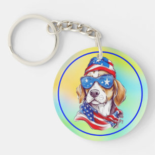 4. Juli Hund Sublimation Schlüsselanhänger