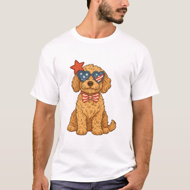 4. Juli Hund T-Shirt (Vorderseite)