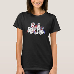 4. Juli Hund Welpen Patriotische amerikanische Fla T-Shirt
