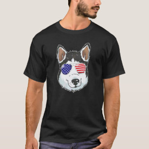 4. Juli Husky Patriotisch Merica Hund 4. Juli T-Shirt