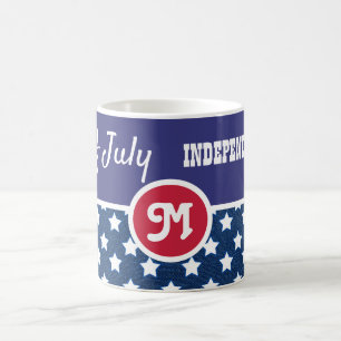 4. Juli Independence Day Monogramm Kaffeetasse