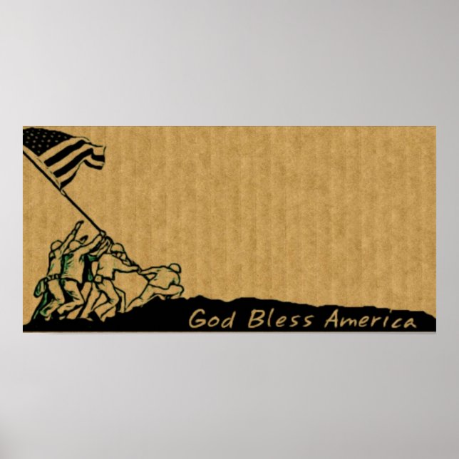4. Juli Iwo Jima God Bless America Poster (Vorne)