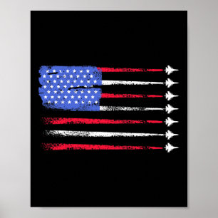4. Juli Jet American Flag Patriotic USA für mich Poster
