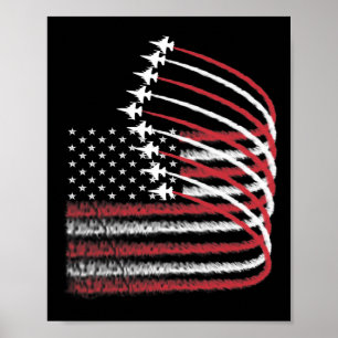 4. Juli Jet American Flag Patriotic USA für mich Poster