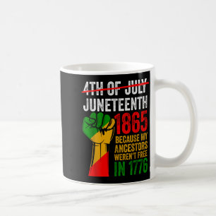 4. Juli Juneteenth 1865 für Männer Frauen - schwar Kaffeetasse