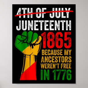 4. Juli Juneteenth 1865 für Männer Frauen - Schwar Poster