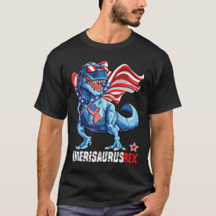 4. Juli Jungs Girls Men Amerisaurus T Rex Funny T-Shirt