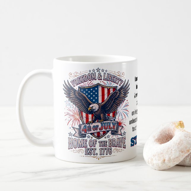 4. Juli  Kaffeetasse (Mit Donut)