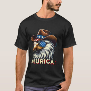 4. Juli Kahler Patriotischer Adler Cowboy Western T-Shirt