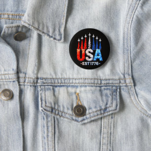 4. Juli-Kampfjets USA Patriotisch Button