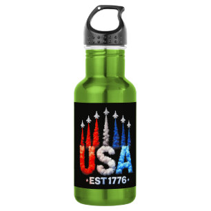 4. Juli-Kampfjets USA Patriotisch Edelstahlflasche