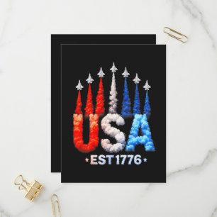 4. Juli-Kampfjets USA Patriotisch Einladungspostkarte