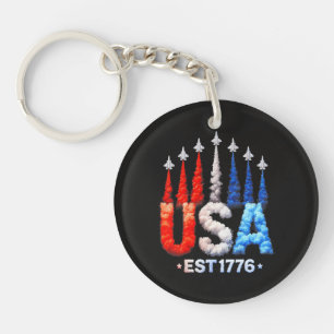 4. Juli-Kampfjets USA Patriotisch Schlüsselanhänger