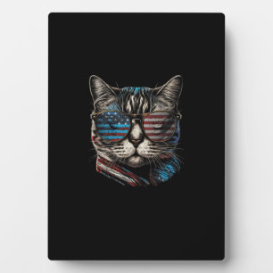 4. Juli Katze American Flag America Patri Fotoplatte