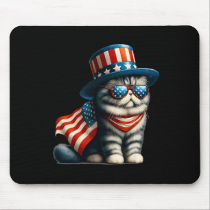 4. Juli Katze Amerikanische Flagge Katze Lover Meo Mousepad