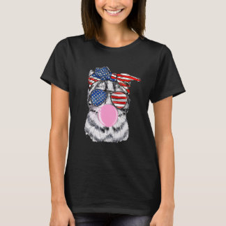 4. Juli Katze Bubble-Gum-Sonnenbrille Amerikanisch T-Shirt