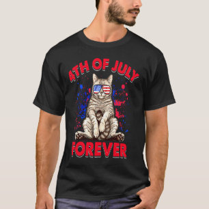 4. Juli Katze mit Brille Amerikanischer Unabhängig T-Shirt