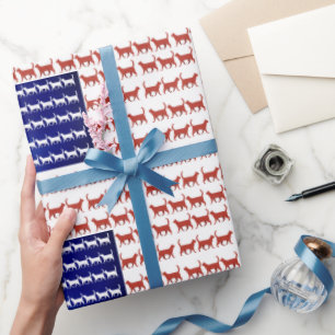 4. Juli Katzenflagge Rot Weiß Blau US Geschenkpapier