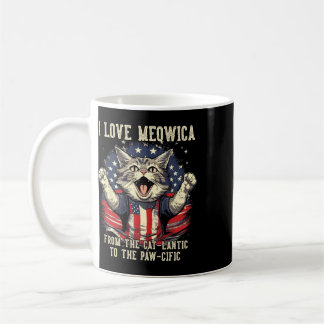 4. Juli Katzenliebhaber, ich liebe Meowica Patriot Kaffeetasse
