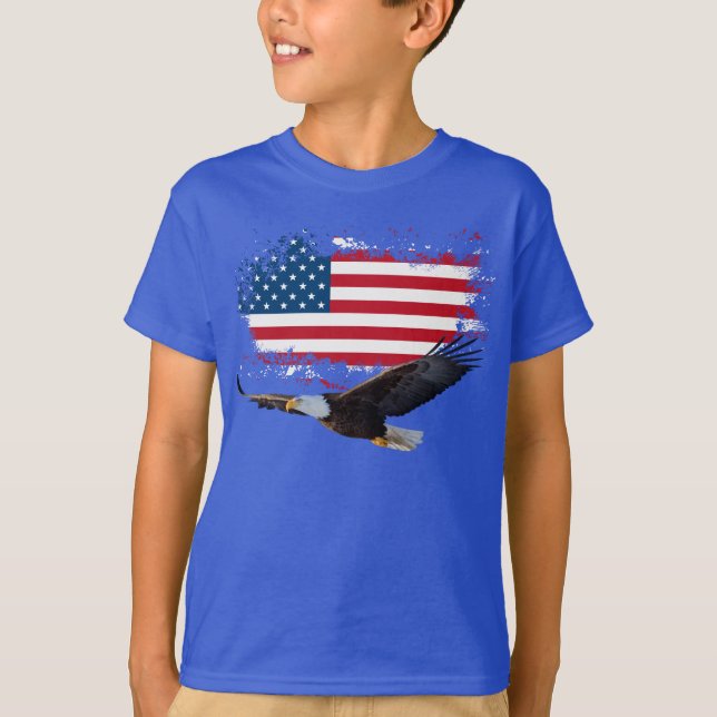 4. Juli Kids Blue T Shirt (Vorderseite)