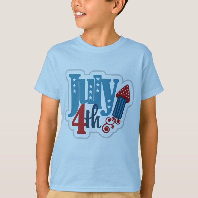 4. Juli Kids Light Blue T Shirt (Vorderseite)