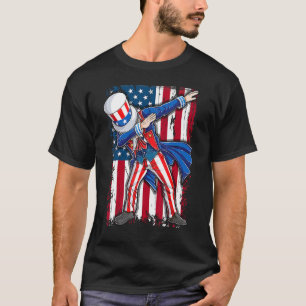 4. Juli Kinder Jungen Männer Dabbing Uncle Sam T-Shirt