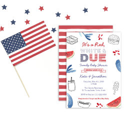 4. Juli Kinderdusche Red White Due Einladung