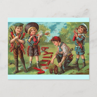 4. Juli - Kinderfeuerwerk Postkarte