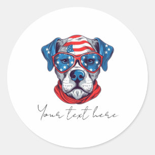 4. Juli Klassischer Rundsticker für Hunde Runder Aufkleber