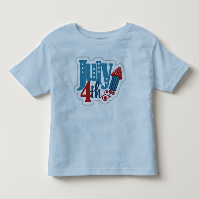 4. Juli Kleinkind Light Blue T Shirt (Vorderseite)