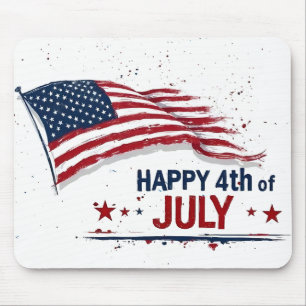 4. Juli - Künstlerische US-Flagge Farbe Spritzer Mousepad