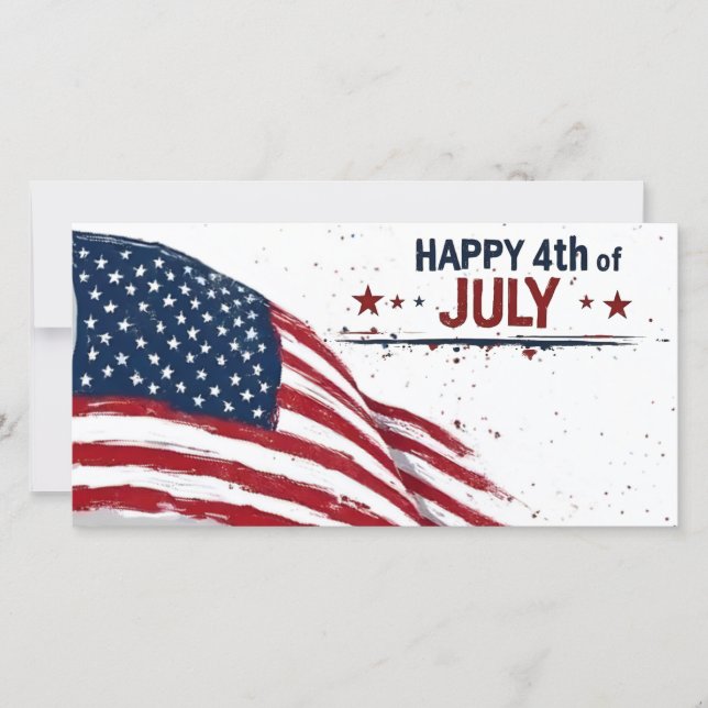 4. Juli - Künstlerische US-Flagge mit Farbklecksen (Vorderseite)