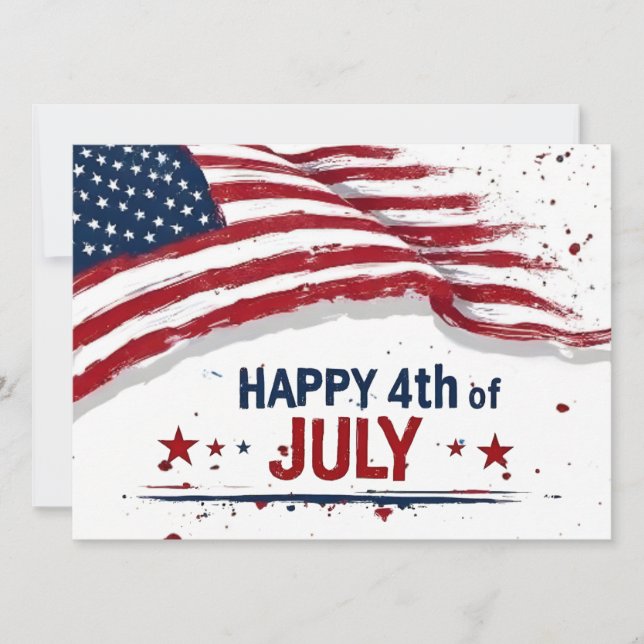 4. Juli - Künstlerische US-Flagge mit Farbklecksen (Vorderseite)
