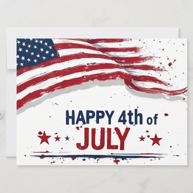 4. Juli - Künstlerische US-Flagge mit Farbklecksen (Vorderseite)