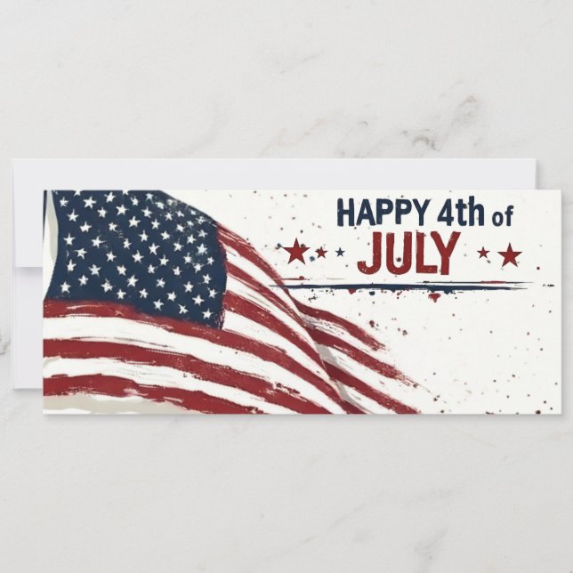 4. Juli - Künstlerische US-Flagge mit Farbklecksen (Vorderseite)