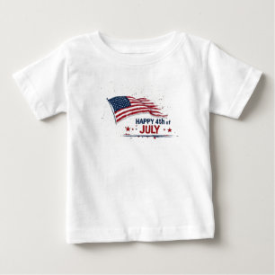 4. Juli - Künstlerische US-Flagge mit Farbklecksen Baby T-shirt