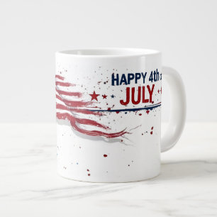 4. Juli - Künstlerische US-Flagge mit Farbklecksen Jumbo-Tasse