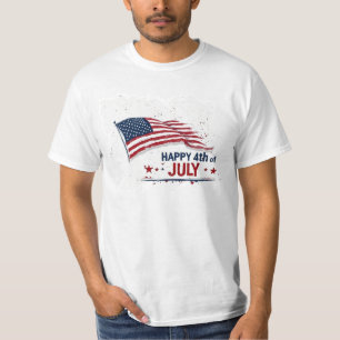 4. Juli - Künstlerische US-Flagge mit Farbklecksen T-Shirt