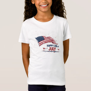 4. Juli - Künstlerische US-Flagge mit Farbklecksen T-Shirt