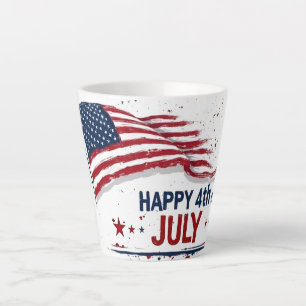4. Juli - Künstlerische US-Flagge Paint Splatter Milchtasse
