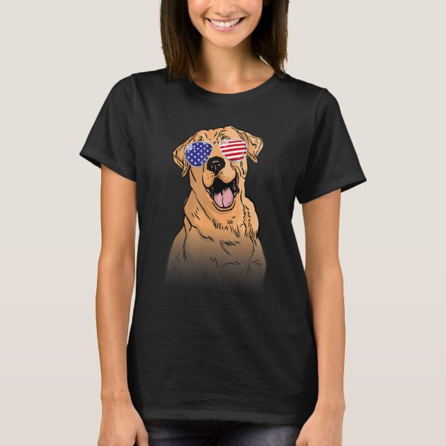 4. Juli Labrador Patriotic Merica Hund 4. J. T-Shirt (Vorderseite)