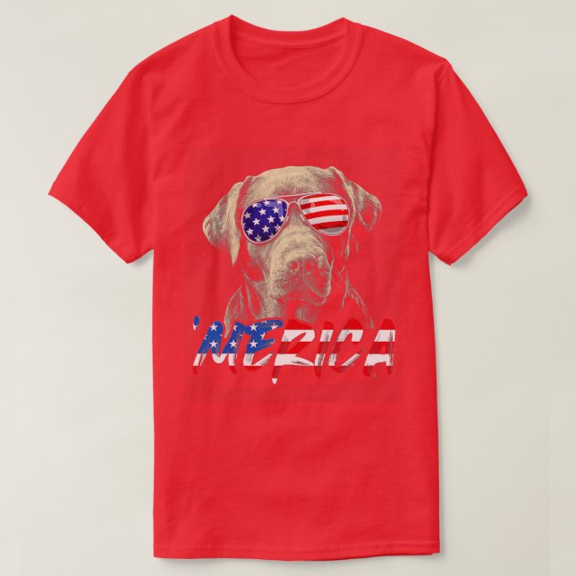 4. Juli Labrador Retriever American Flag Patrioti T-Shirt (Design vorne)